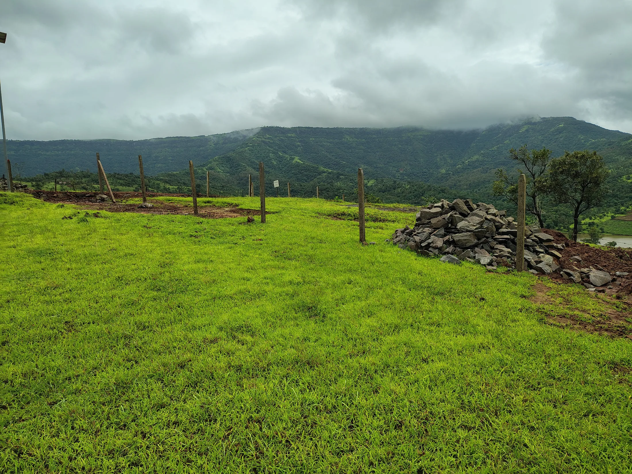 Mountain ridge beyond the farmhouse plot